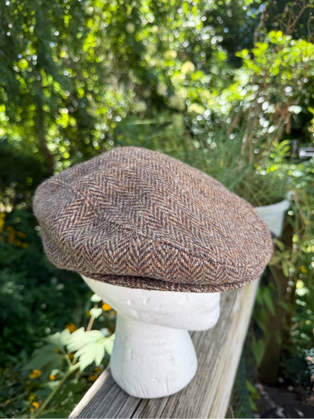 Harris Tweed USA Kangol Design Newsboy Hat Size M Short Brim Men’s